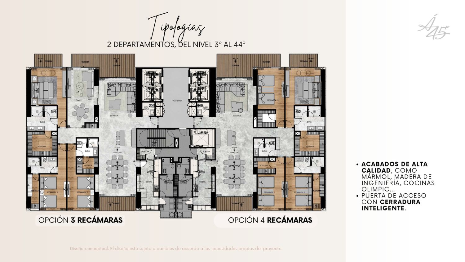 Altitud 45 departamentos en bosques edificio en secretaria de marina41
